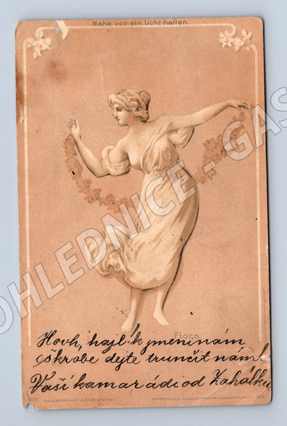 Old postcard RU cartoon motif grommet (M9841)