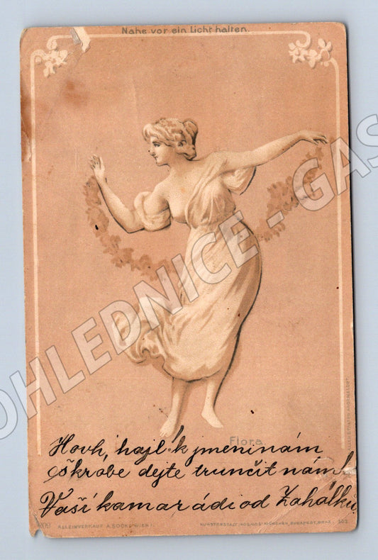 Old postcard RU cartoon motif grommet (M9841)