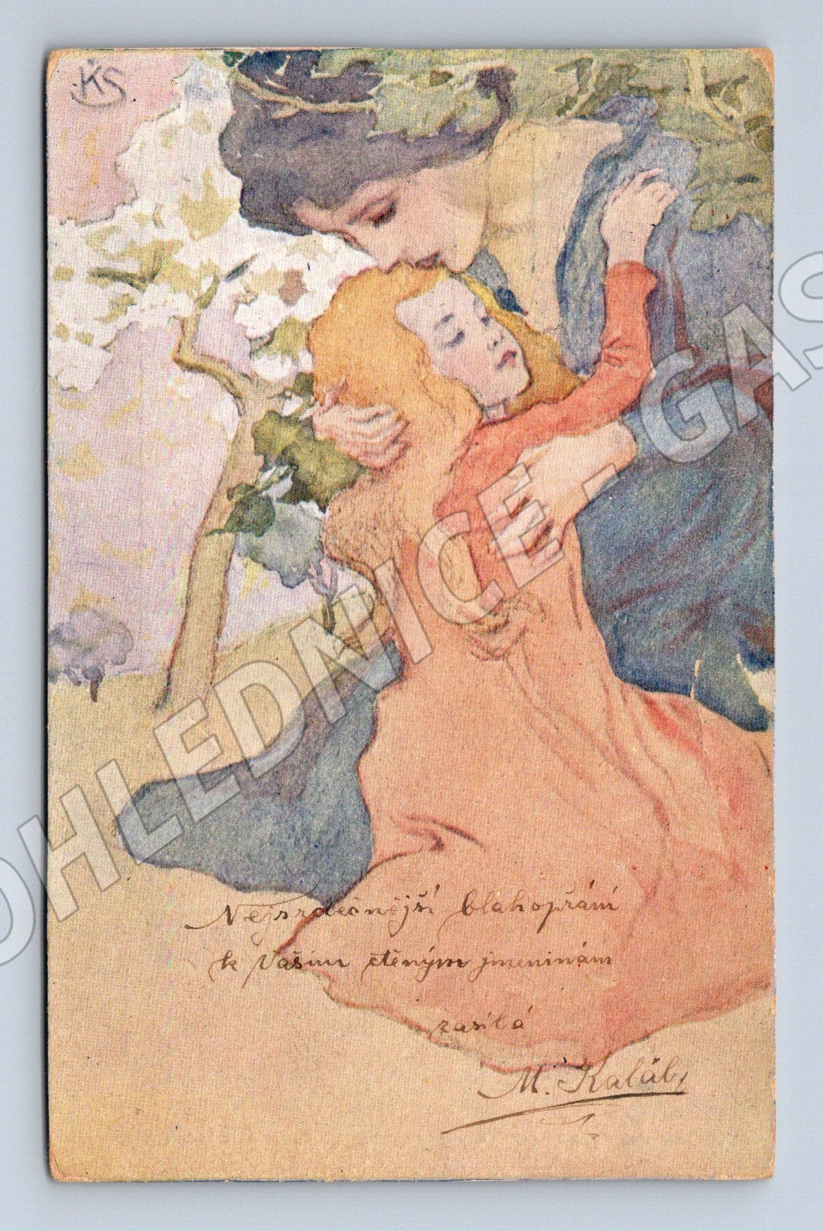 Art Nouveau postcard painting motif Union 1904 (M9846)