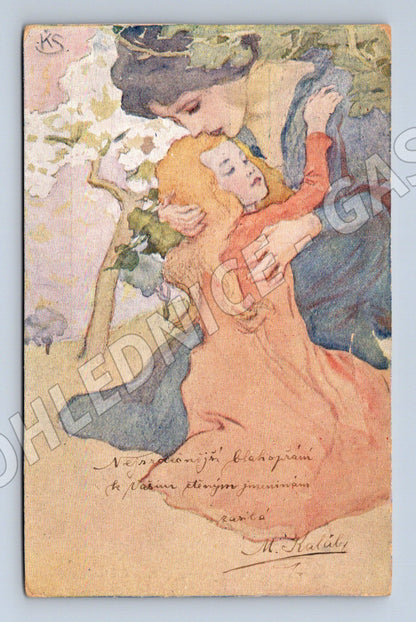 Art Nouveau postcard painting motif Union 1904 (M9846)