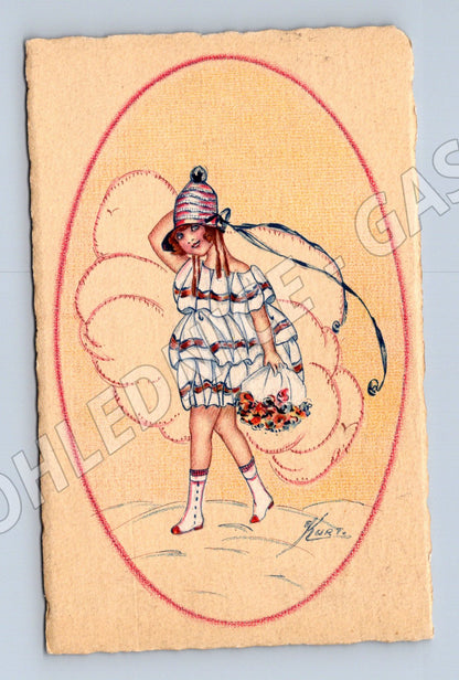 Postcard 1923 girl in a Pomlazka costume (M9852)