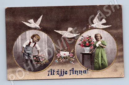 Postcard Long Live Anna 1912 colored (M9854)