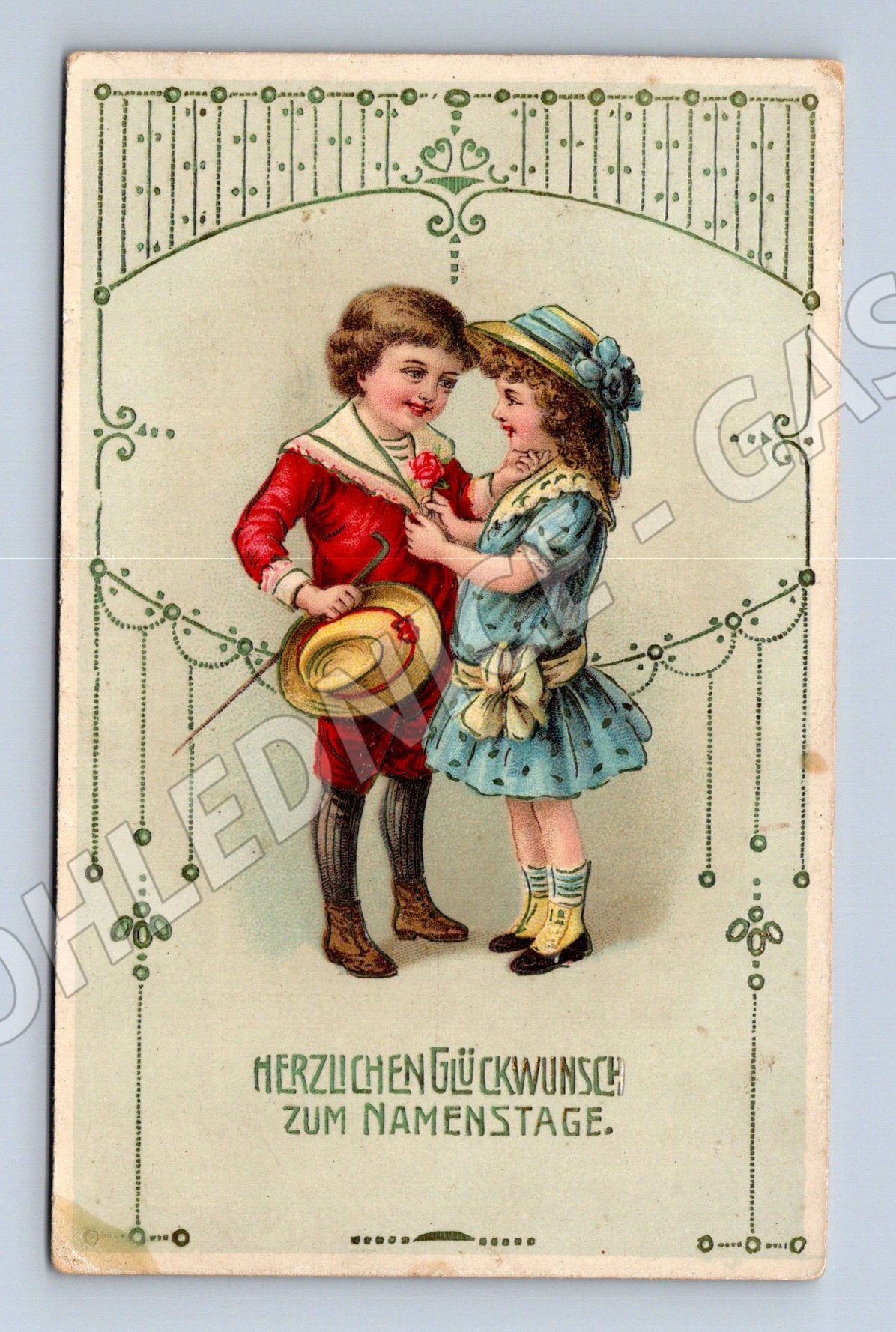 Postcard children's congratulations on the holiday of Bohemia (M9859)