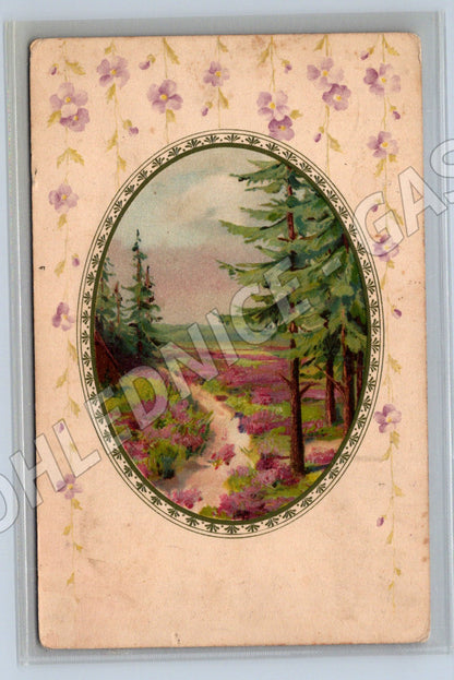 Postcard flower garden Bohemia feldpost (M9864)
