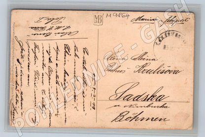 Postcard flower garden Bohemia feldpost (M9864)