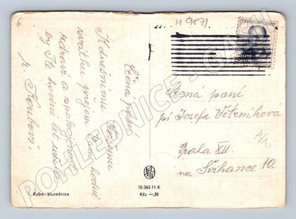 Pohlednice L. Kuba Slunečnice 1947 (M9871)