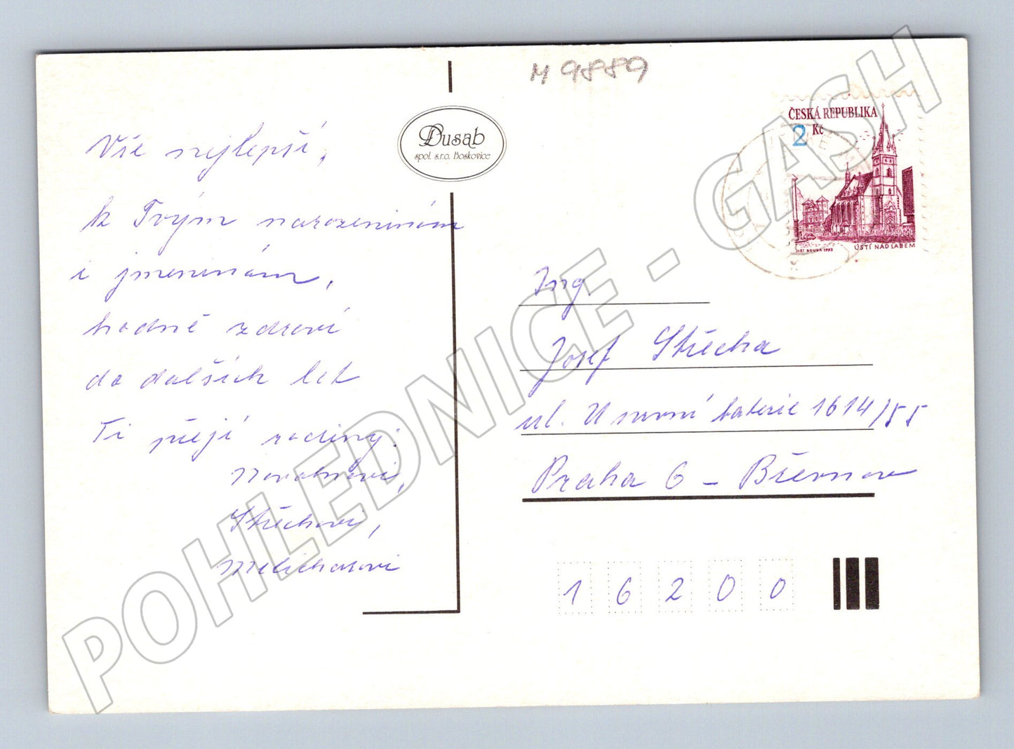 Pohlednice ČR Vše nejlepší květiny (M9889)