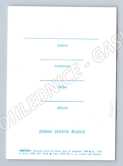 Baby Birth Announcement Postcard 1984 (M9906)