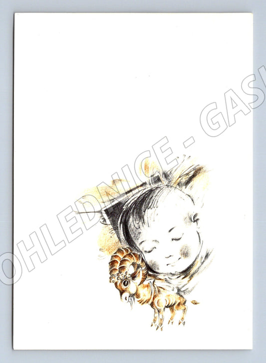 Pohlednice narození dítěte Zdraví šťastní rodiče (M9914)