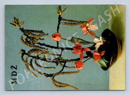 International Women's Day postcard, flower arrangement, wishes for women (M9919)