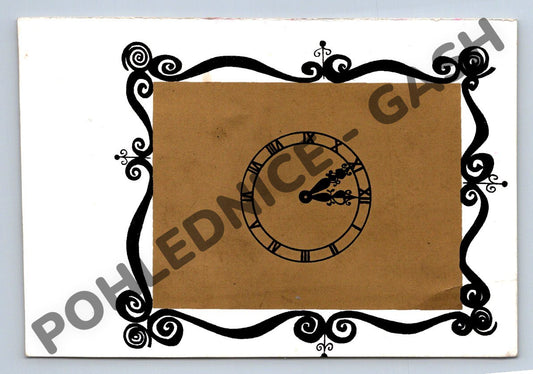 Pohlednice Hodiny grafický design (M992)