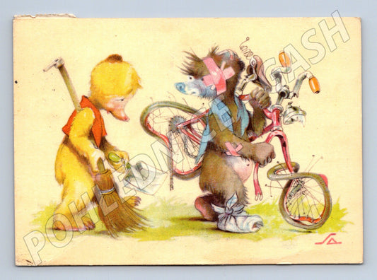 Ilustrovaná pohlednice ČSR humorný motiv (M9932)