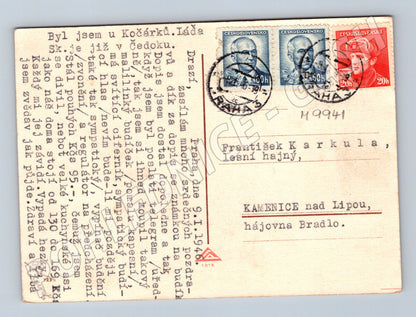 Postcard children in a wheelchair hearts 1953 (M9941)