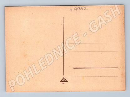 Painted postcard children in the rain of friendship (M9952)
