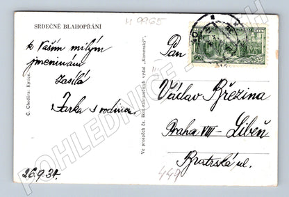 Postcard 1934 Bouquet Č Choděra used (M9965)