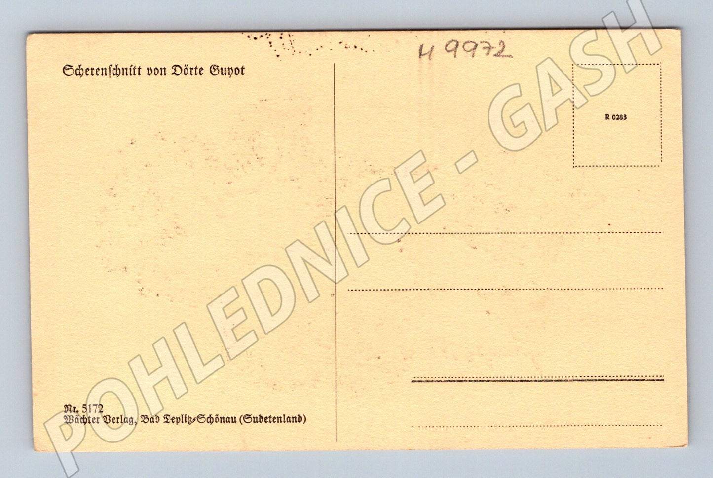 Postcard Scherenschnitt Dörte Guyot Teplitz (M9972)