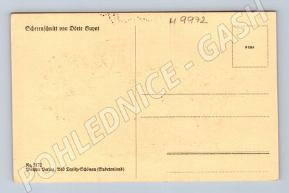 Postcard Scherenschnitt Dörte Guyot Teplitz (M9972)