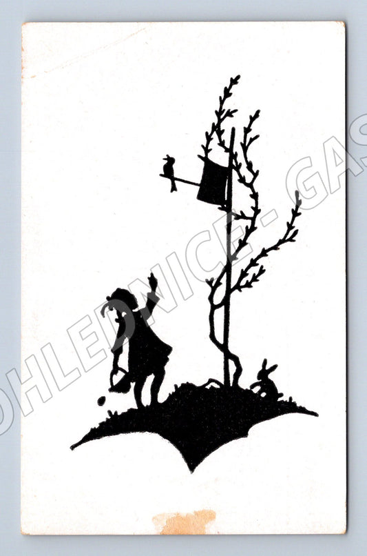 Scherenschnitt pohlednice silueta Dörte Clivet (M9973)