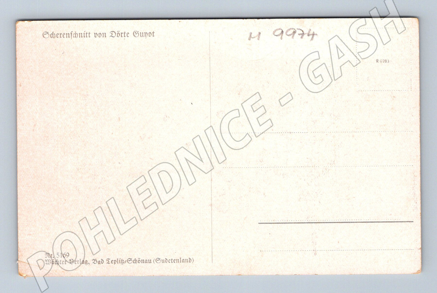 Pohlednice Scherenschnitt Börte Guyot Teplitz (M9974)