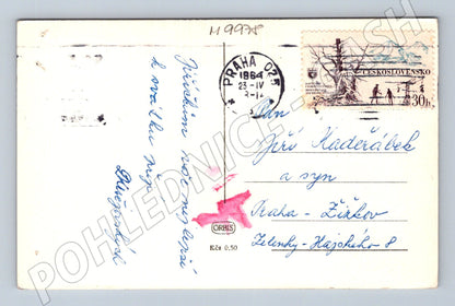 Postcard Heartfelt Wishes Rose Czechoslovakia 1964 (M9978)