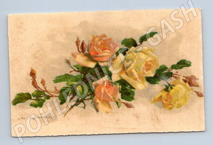Antique postcard rose floral motif (M9980)