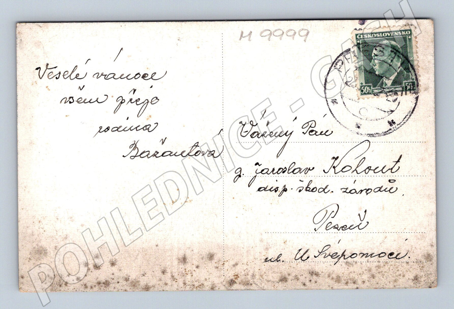 Pohlednice srnec v lese použitá Československo (M9999)