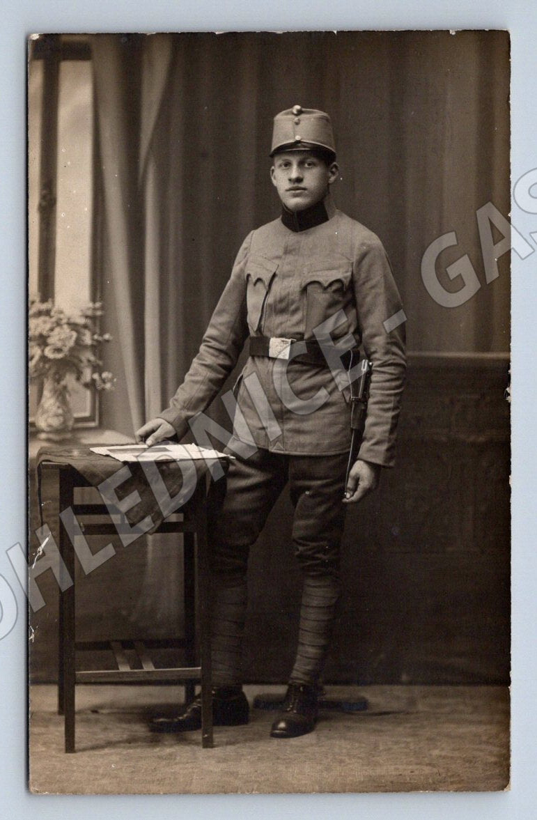 Pohlednice Rakousko Uhersko voják v uniformě psaná 1915 (P1077)