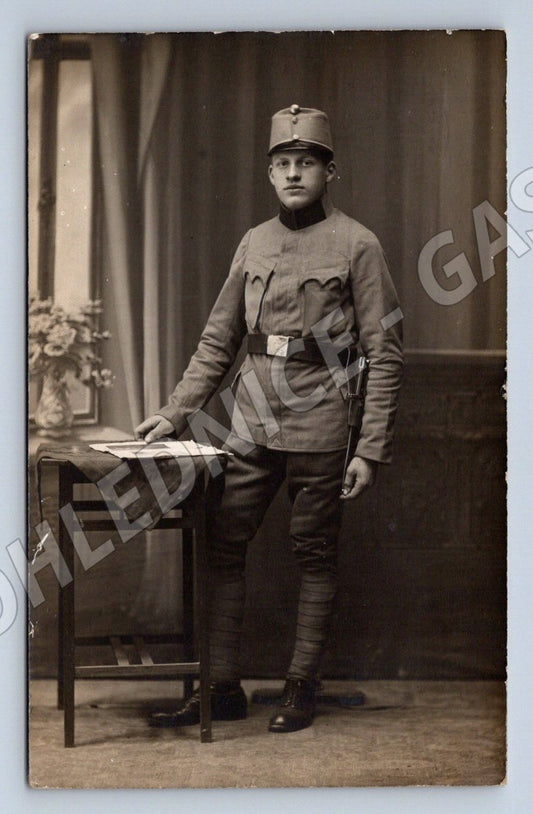 Pohlednice Rakousko Uhersko voják v uniformě psaná 1915 (P1077)