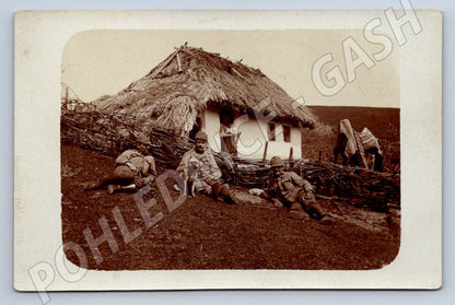 Pohlednice etnografická venkov vojáci 1916 1 světová válka (P1105)