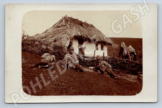 Pohlednice etnografická venkov vojáci 1916 1 světová válka (P1105)
