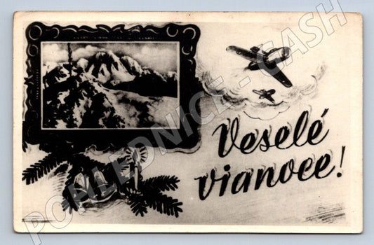 Pohlednice vánoční s letadly Veselé vianoce letectví (P1106)