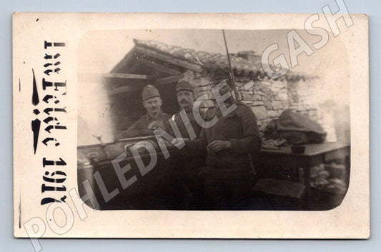 Pohlednice koně se saněmi zima venkov vojáci legionáři (P1132)