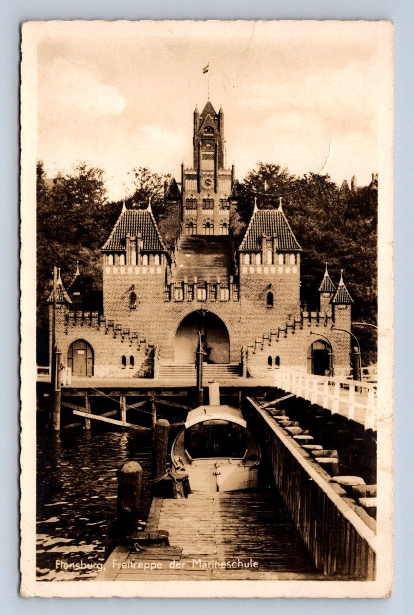 Pohlednice Flensburg Flottentreppe der Marineschule raz 1941 (P1182)