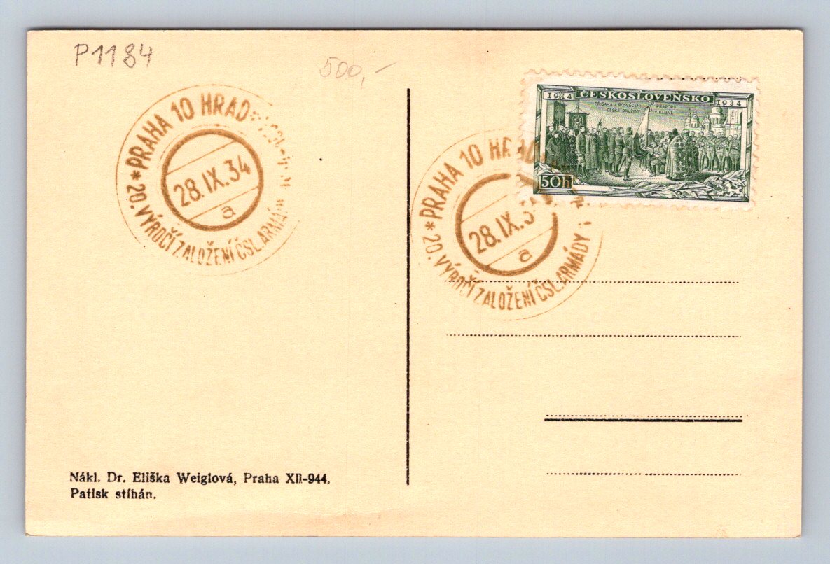 Pohlednice plukovník Josef Jiří Švec legionář raz zn 1934 (P1184)