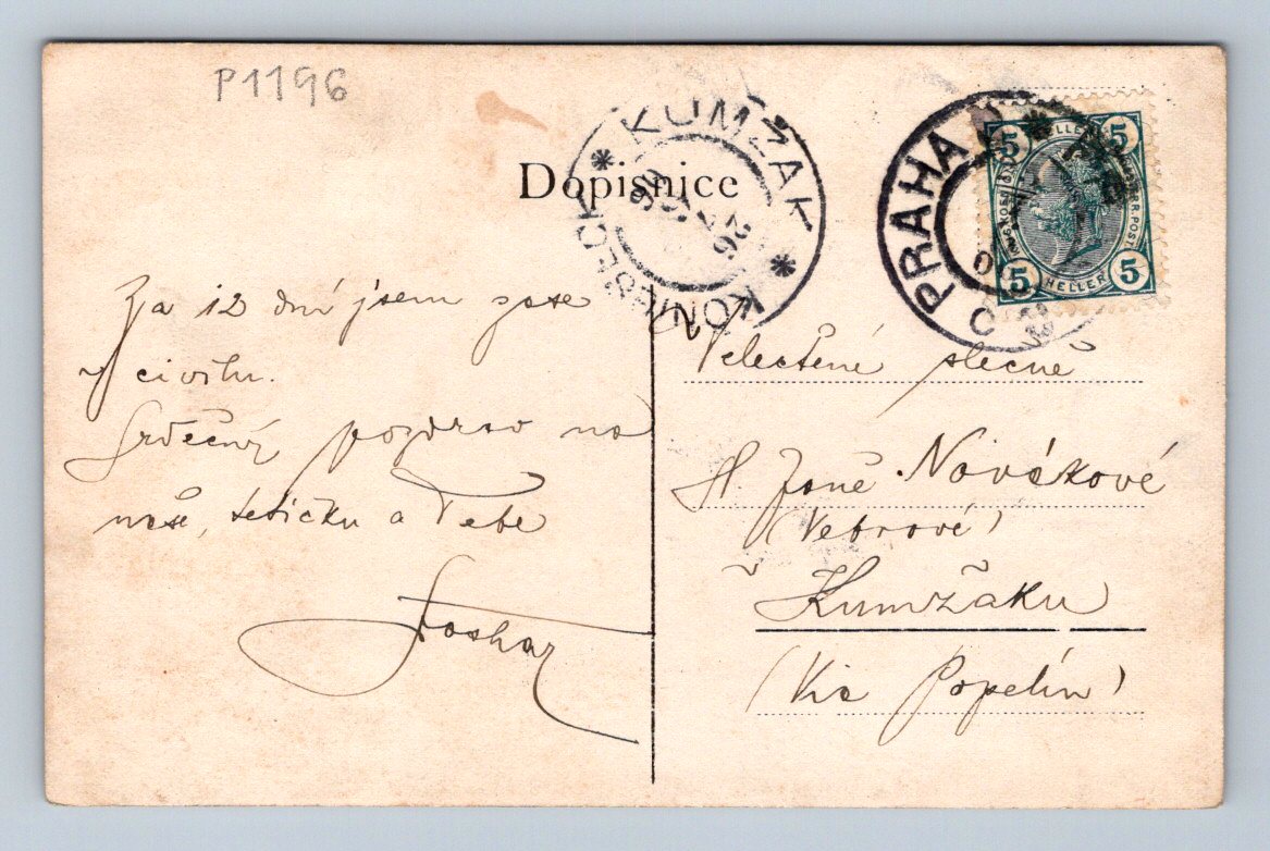 Pohlednice Rakousko Uhersko voják v uniformě PP Praha (P1196)