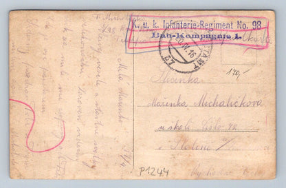 Pohlednice pevnost vojenské opevnění WW1 Rakousko Uhersko 1916 (P1244)