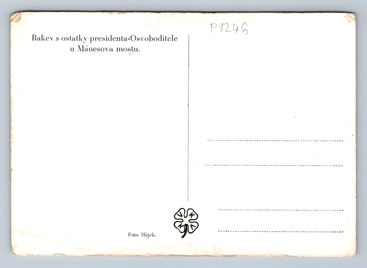 Pohlednice Praha pohřeb prezidenta u Mánesova mostu (P1246)