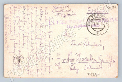 Pohlednice mozaika s motivem lva Feldpost 1916 (P1249)