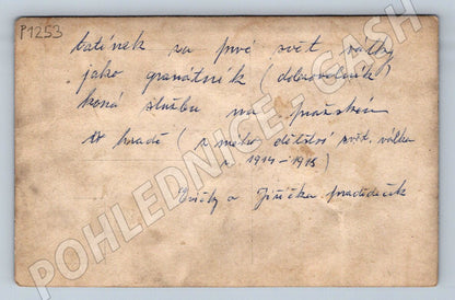 Pohlednice Pražský hrad granátníci WW1 ručně psané věnování (P1253)