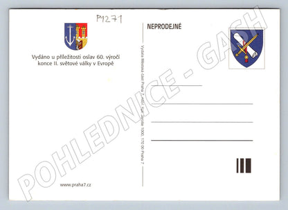 Pohlednice Praha 7 Barikáda 2 světová válka výročí 60 let (P1271)