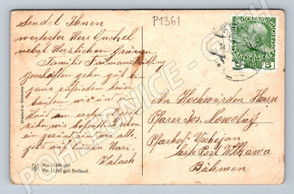 Pohlednice Srdečné přání k svátku secesní Rakousko Uhersko (P1361)