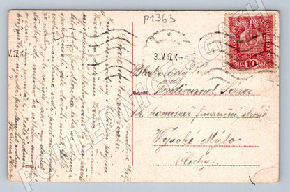 Pohlednice dítě v kroji Srdečné přání kolorovaná 1917 (P1363)