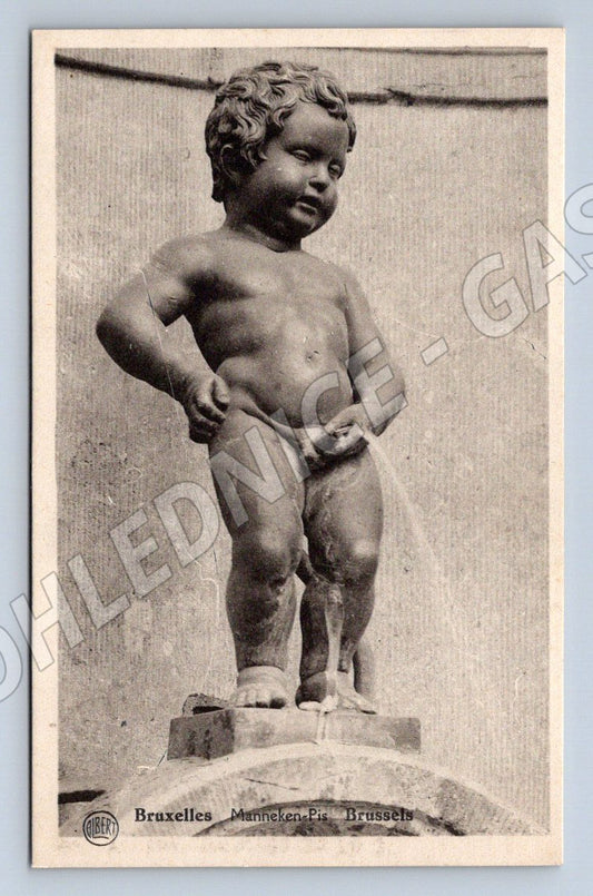 Pohlednice Brusel Manneken Pis Belgie ČB (P1386)