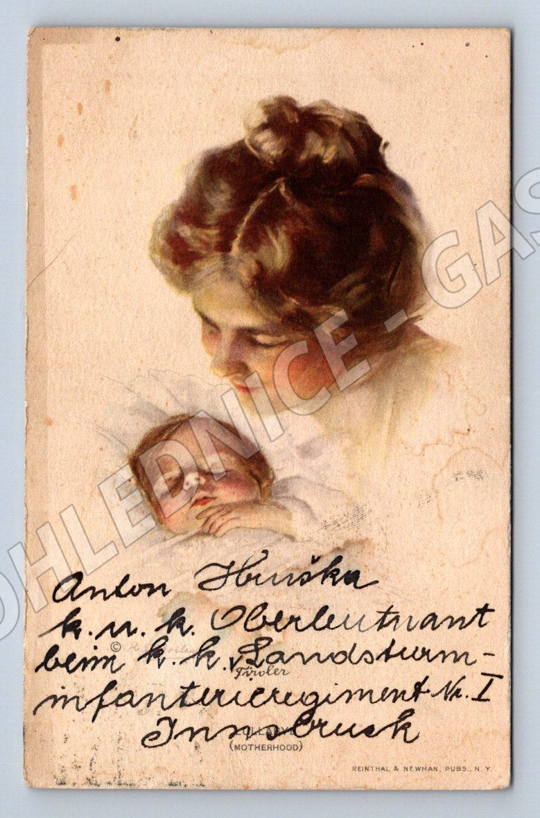 Pohlednice motiv mateřství Rakousko Uhersko (P1387)