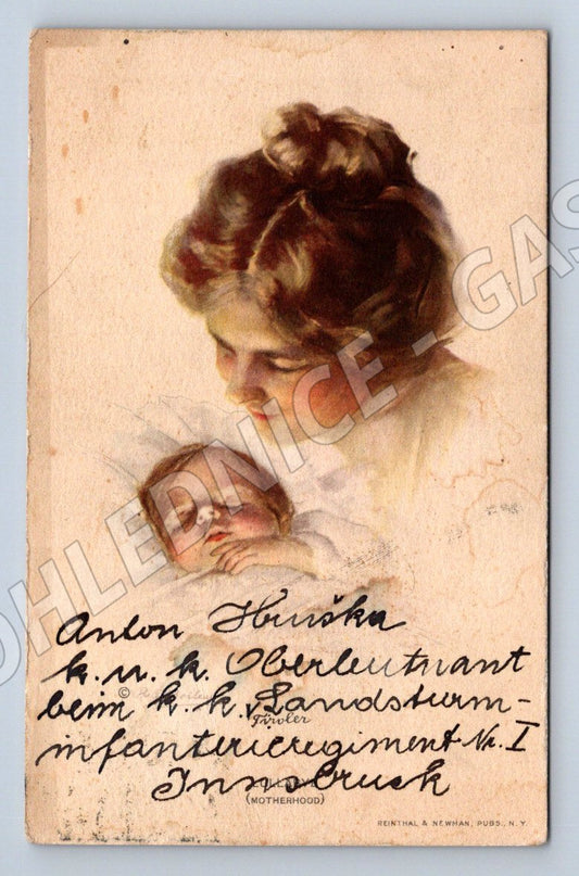 Pohlednice motiv mateřství Rakousko Uhersko (P1387)