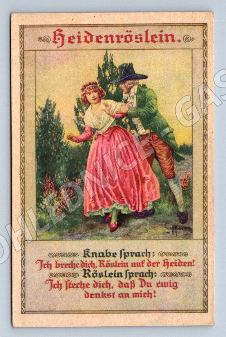 Pohlednice Heidenröslein ilustrovaná 1914 (P1388)