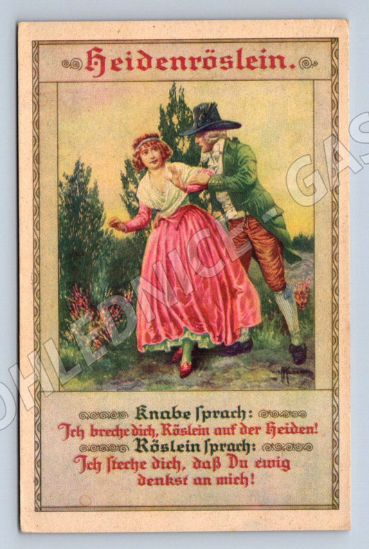 Pohlednice Heidenröslein ilustrovaná 1914 (P1388)