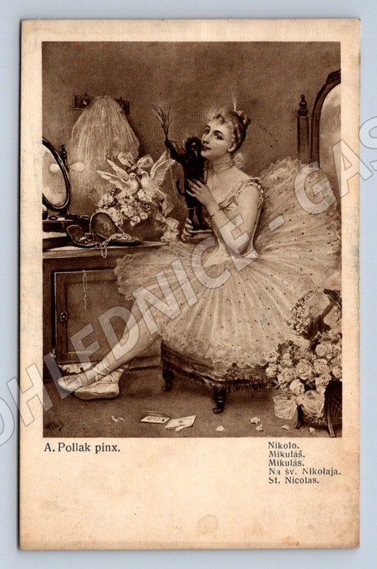 Pohlednice baletka A Pollak malířství 1919 (P1389)