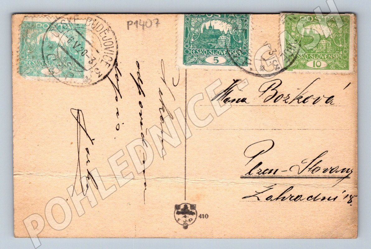 Pohlednice ČSR ilustrovaná dívka a holubice zn 1931 (P1407)