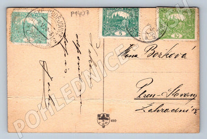 Pohlednice ČSR ilustrovaná dívka a holubice zn 1931 (P1407)